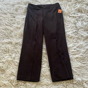 NWT Josephine Chaus dark brown latch and hook button work trousers size 16